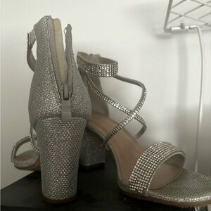 Silver heels size 7